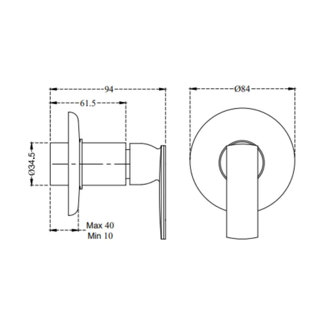 Cera Basin Area Stop Valve Titanium F1003351 - Chrome