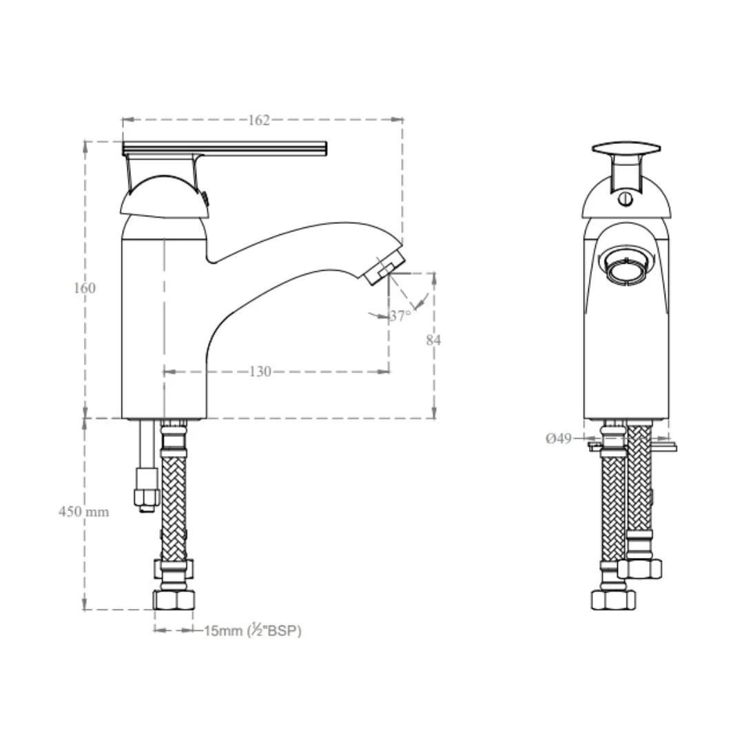Cera Table Mounted Regular Basin Mixer Titanium F1003451 - Chrome