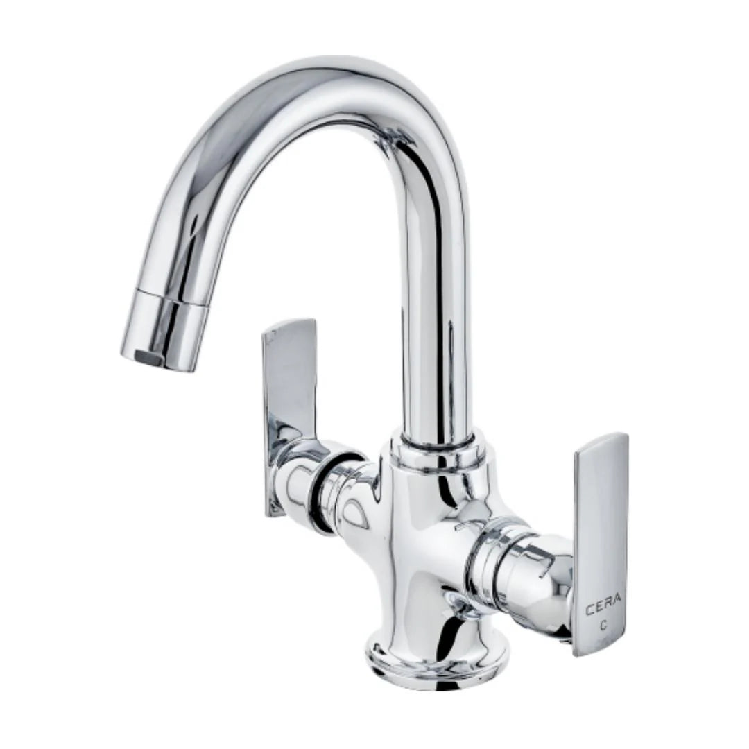 Cera Table Mounted Regular Basin Mixer Titanium F1003461 - Chrome