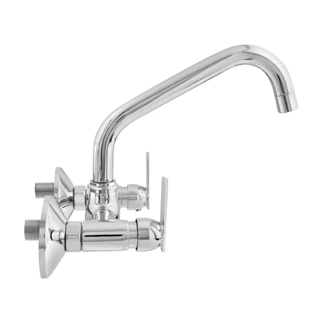 Cera Wall Mounted Regular Kitchen Sink Mixer Titanium F1003511 with Swinging Spout in Chrome Finish