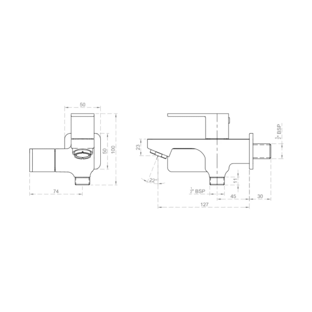 Cera WC Area 2 Way Bib Tap Ruby F1005161 - Chrome