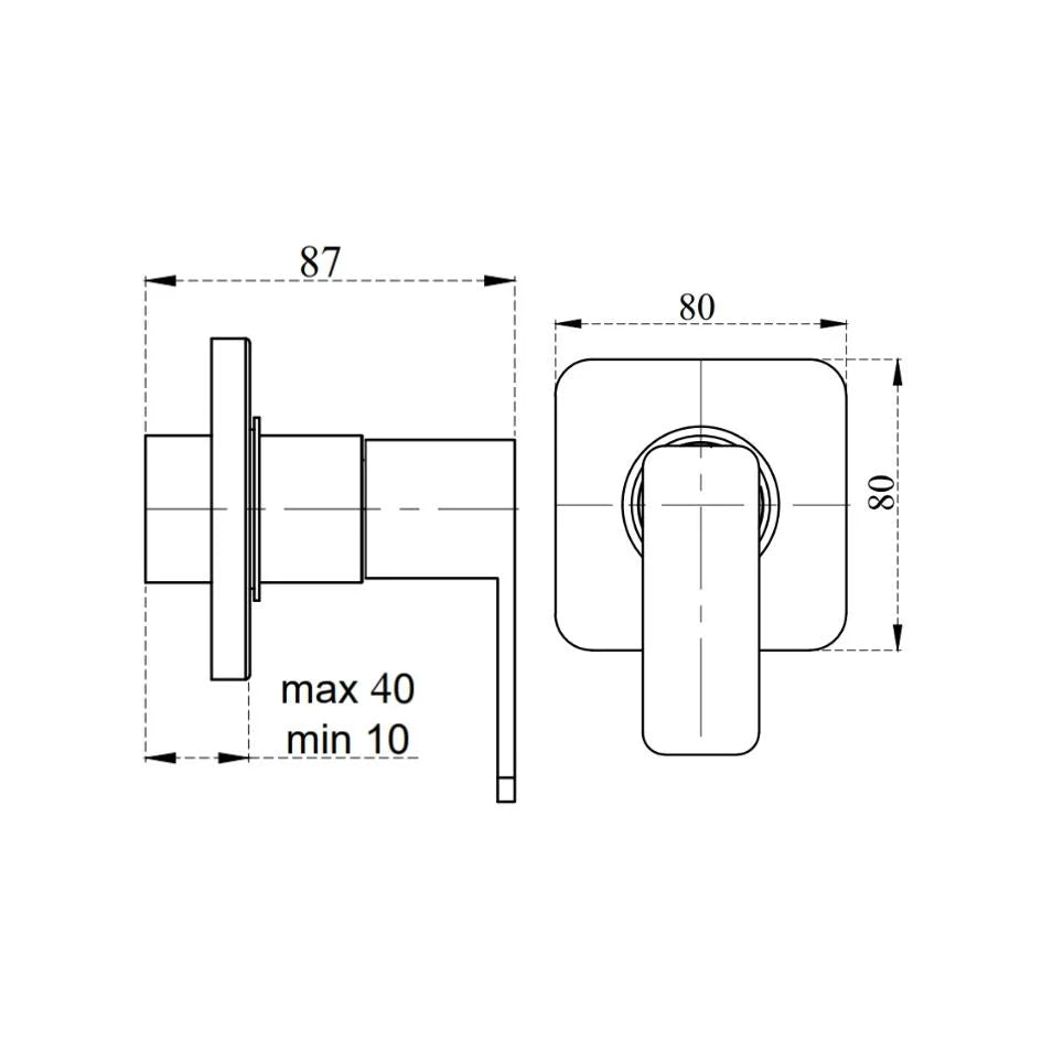 Cera Basin Area Stop Valve Ruby F1005351RG - Rose Gold