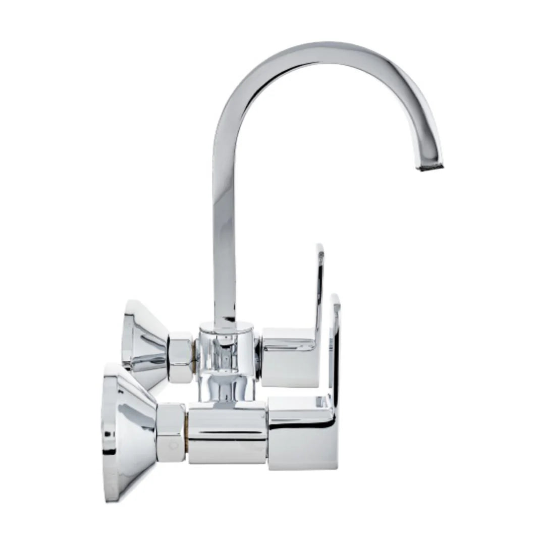 Cera Wall Mounted Regular Kitchen Sink Mixer Ruby F1005501 with Swinging Spout in Chrome Finish