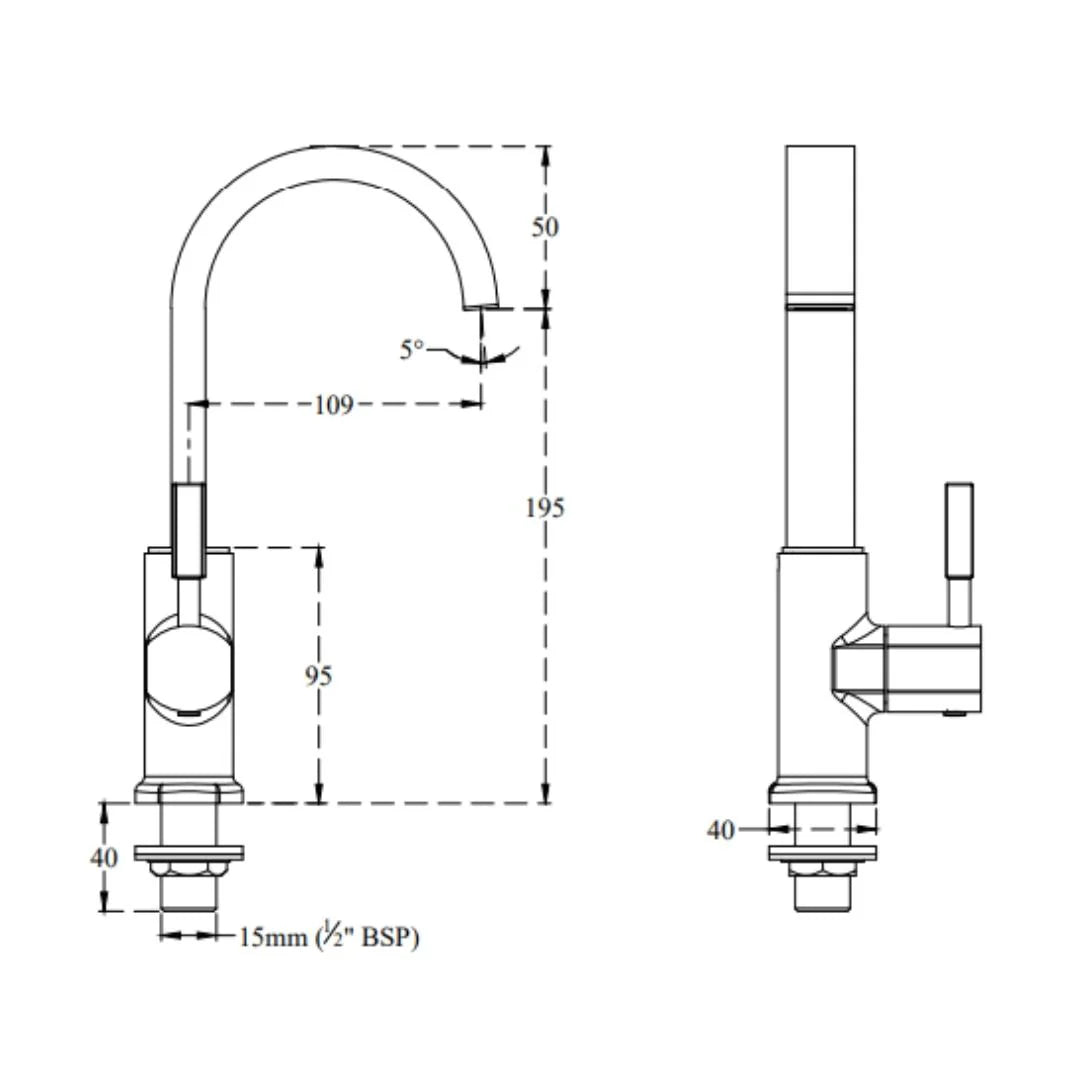 Cera Table Mounted Regular Basin Tap Gayle F1014106 - Chrome