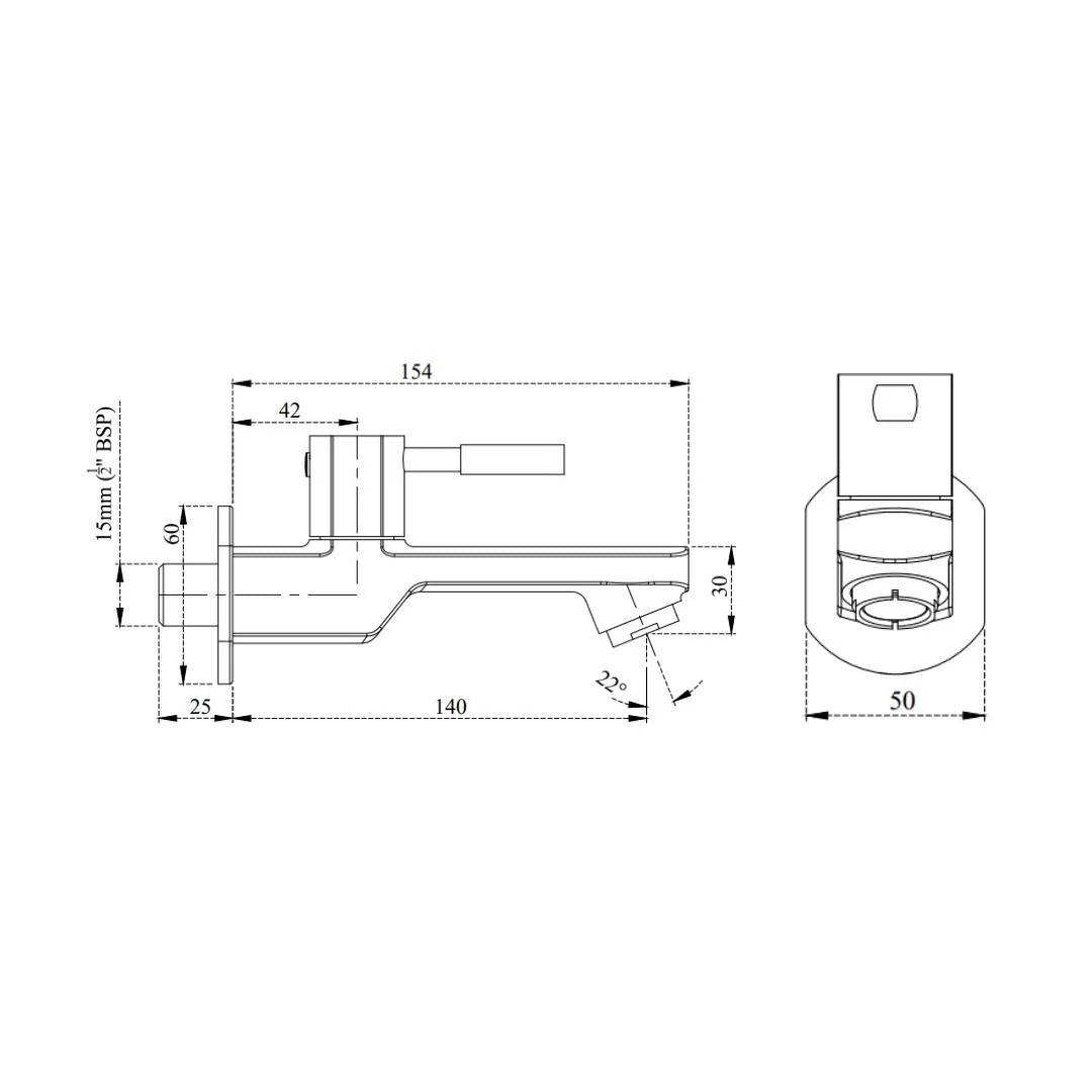 Cera WC Area Bib Tap Gayle F1014152 - Chrome
