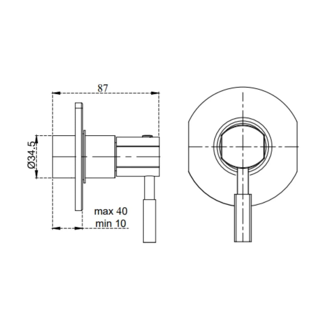 Cera Basin Area Stop Valve Gayle F1014351 - Chrome