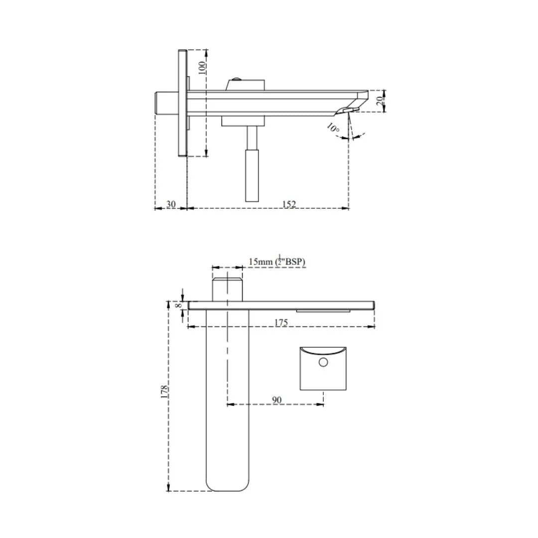 Cera Wall Mounted Basin Mixer Gayle F1014473 - Chrome