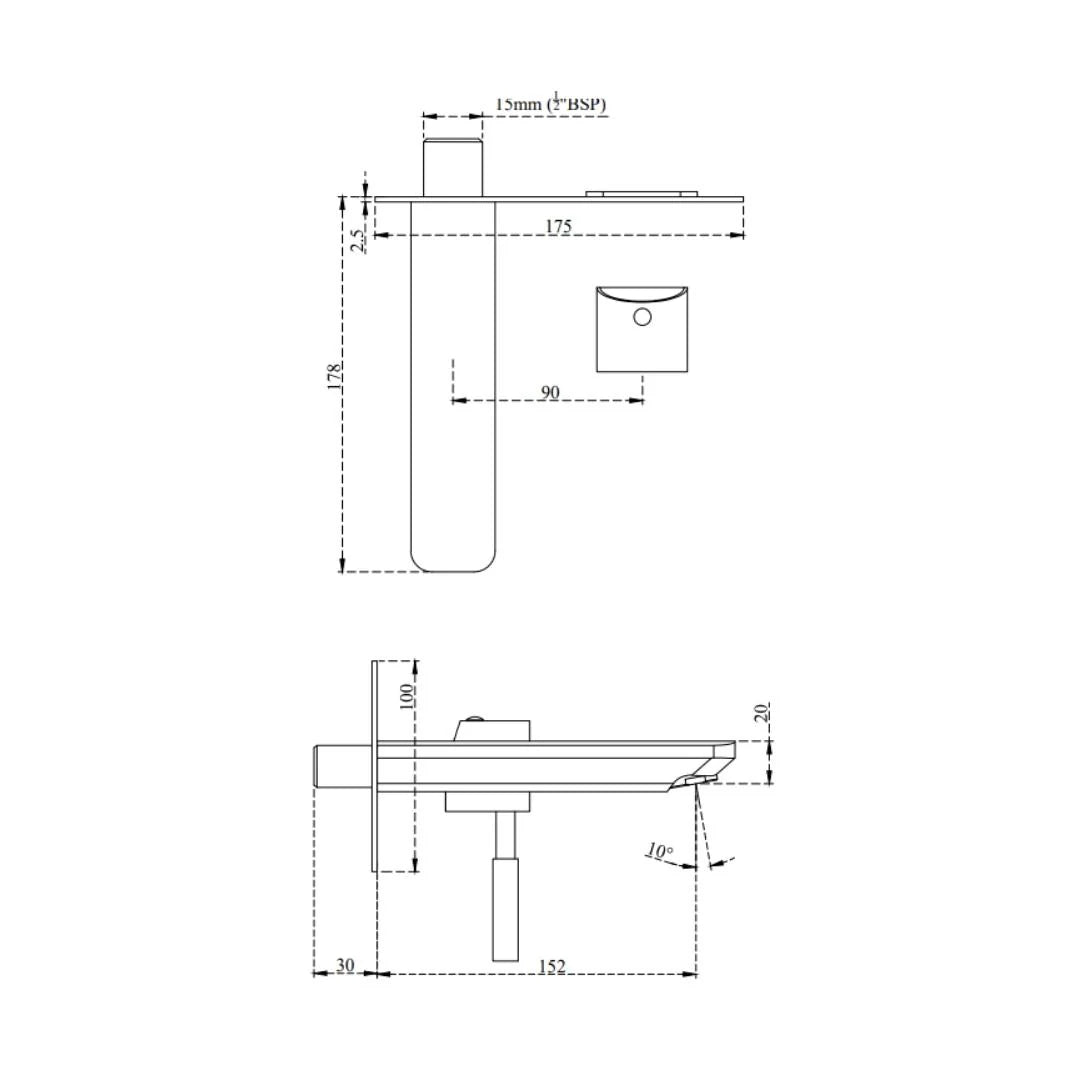 Cera Wall Mounted Basin Mixer Gayle F1014474 - Chrome