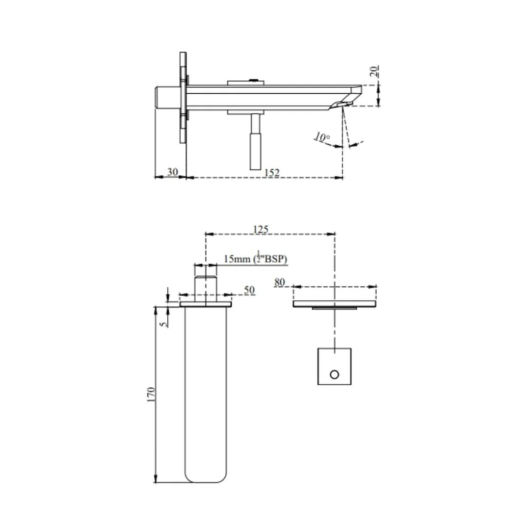 Cera Wall Mounted Basin Mixer Gayle F1014652 - Chrome