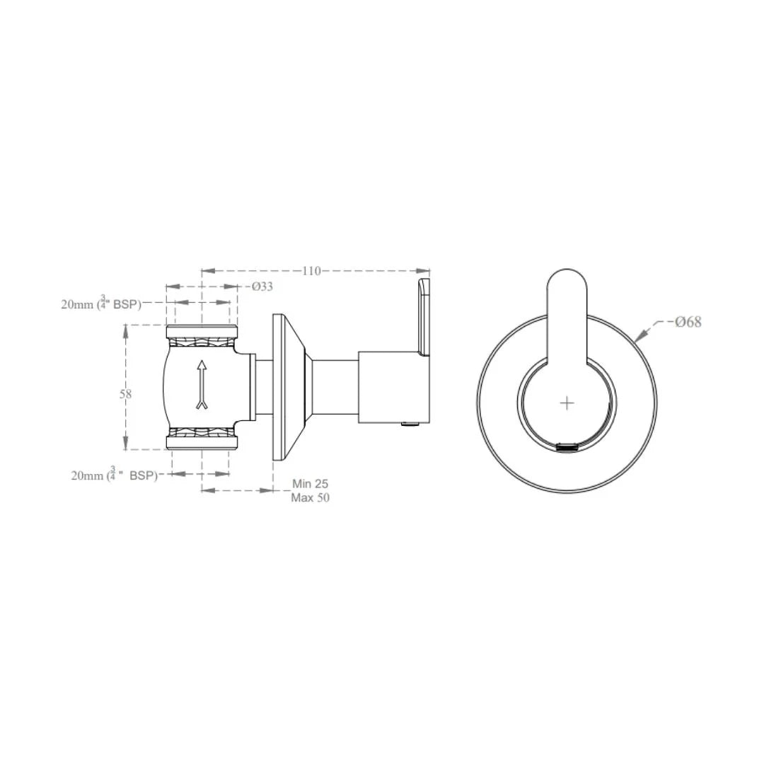 Cera Basin Area Stop Valve Victor F1015362 20 MM - Chrome