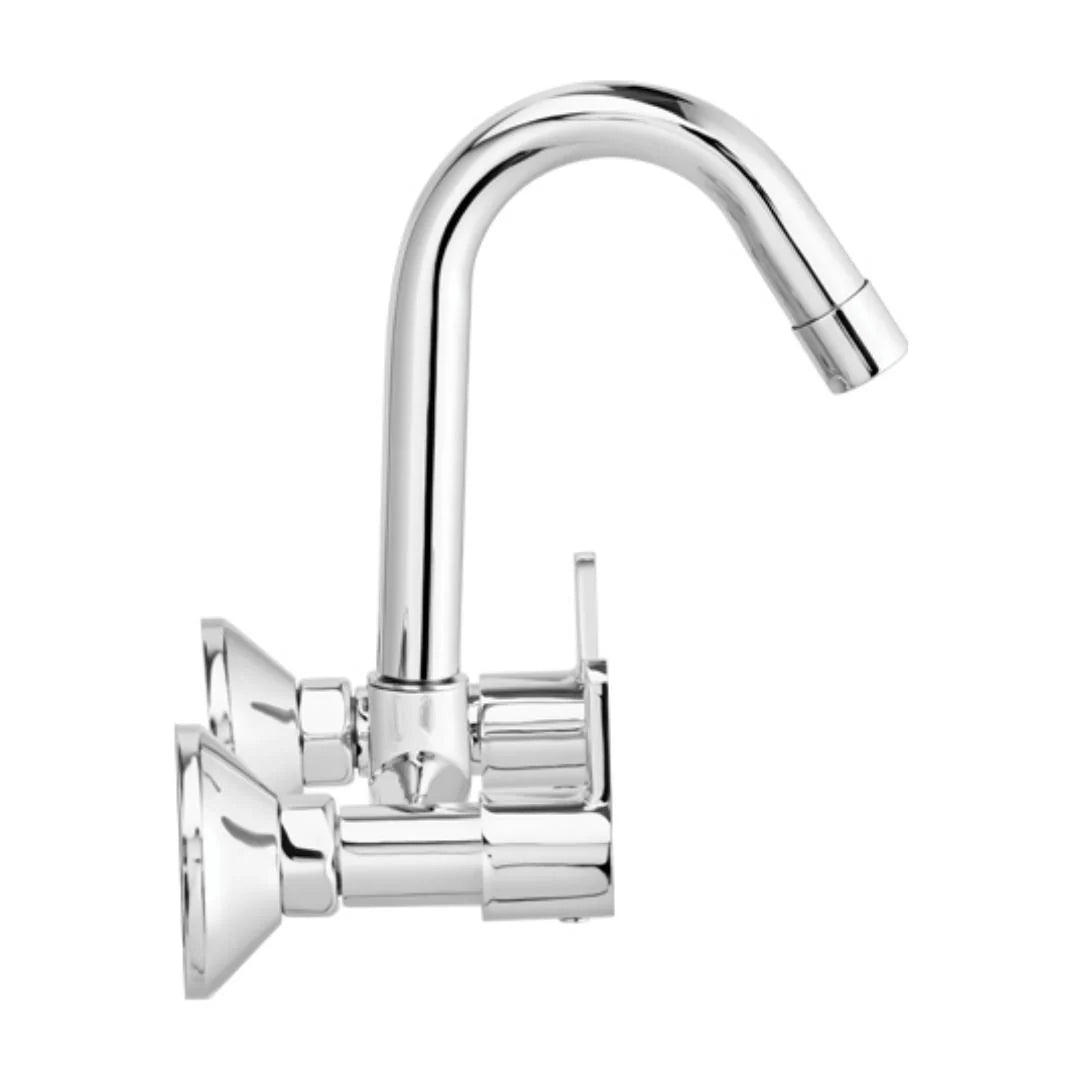 Cera Wall Mounted Regular Kitchen Sink Mixer Victor F1015501 with Swinging Spout in Chrome Finish