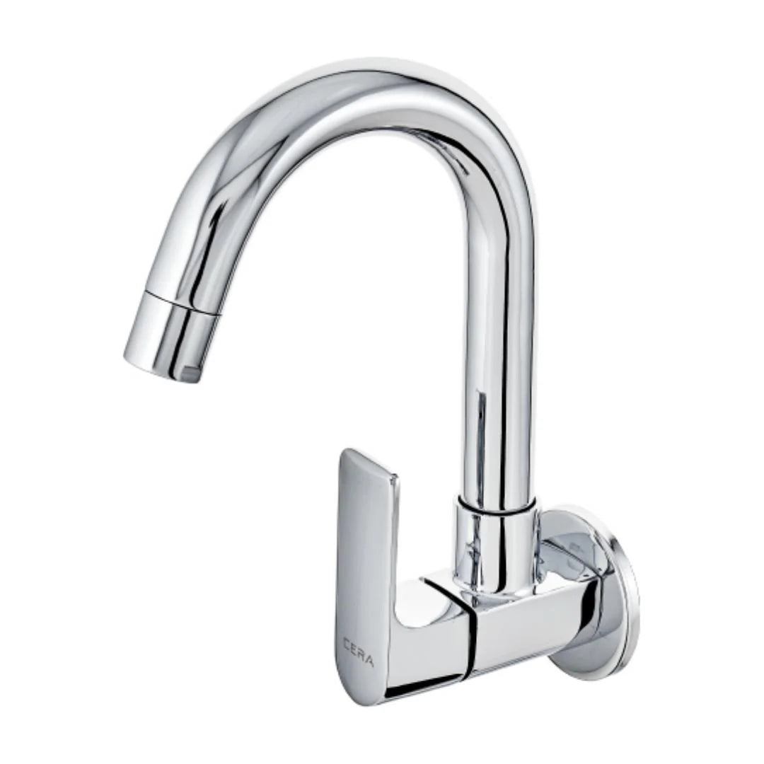 Cera Wall Mounted Regular Kitchen Sink Tap Chelsea F1016251 with Swinging Spout in Chrome Finish