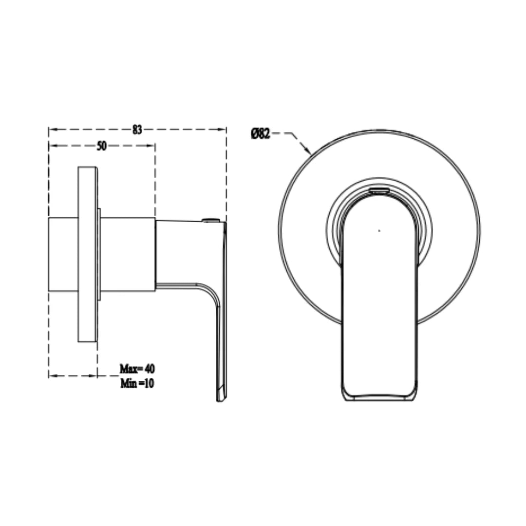 Cera Basin Area Stop Valve Chelsea F1016351FG - French Gold