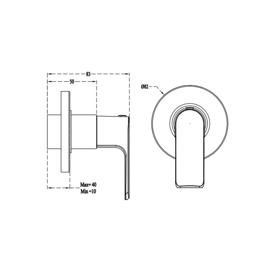 Cera Basin Area Stop Valve Chelsea F1016351RG - Rose Gold