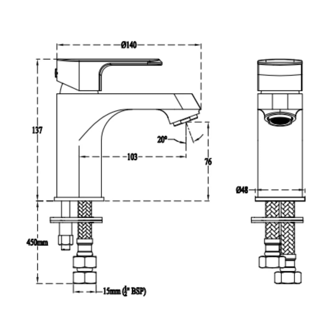 Cera Table Mounted Regular Basin Mixer Chelsea F1016451 - Chrome