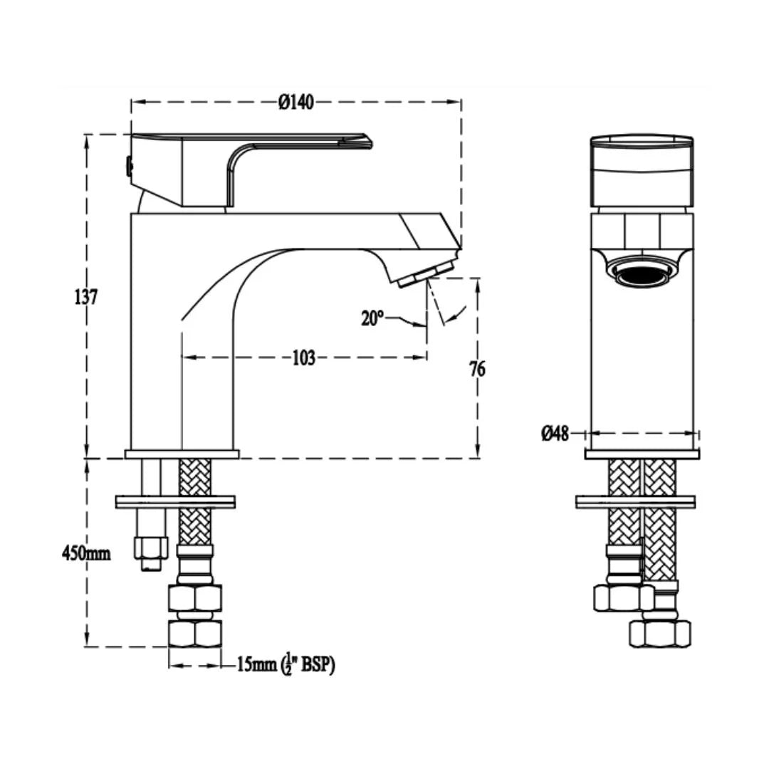 Cera Table Mounted Regular Basin Mixer Chelsea F1016451AC - Antique Copper