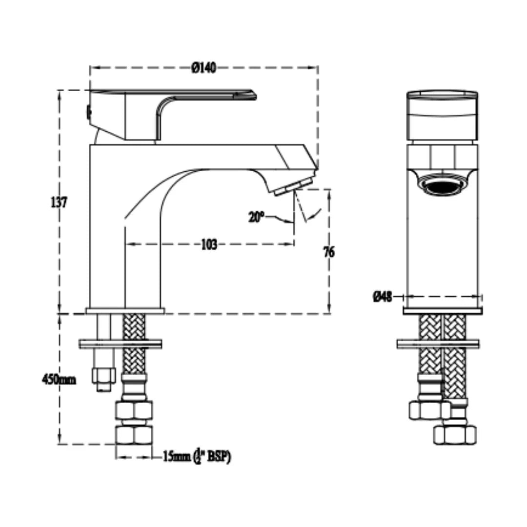 Cera Table Mounted Regular Basin Mixer Chelsea F1016451FG - French Gold