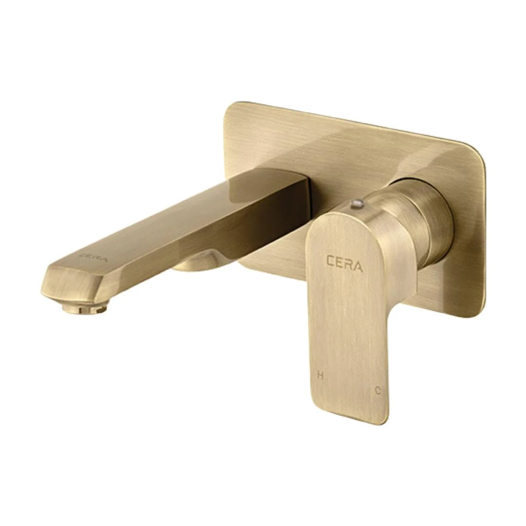 Cera Wall Mounted Basin Mixer Chelsea F1016473BA - Antique Brass