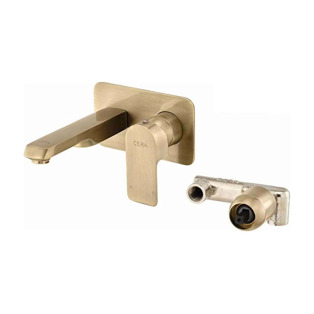 Cera Wall Mounted Basin Mixer Chelsea F1016473BA - Antique Brass
