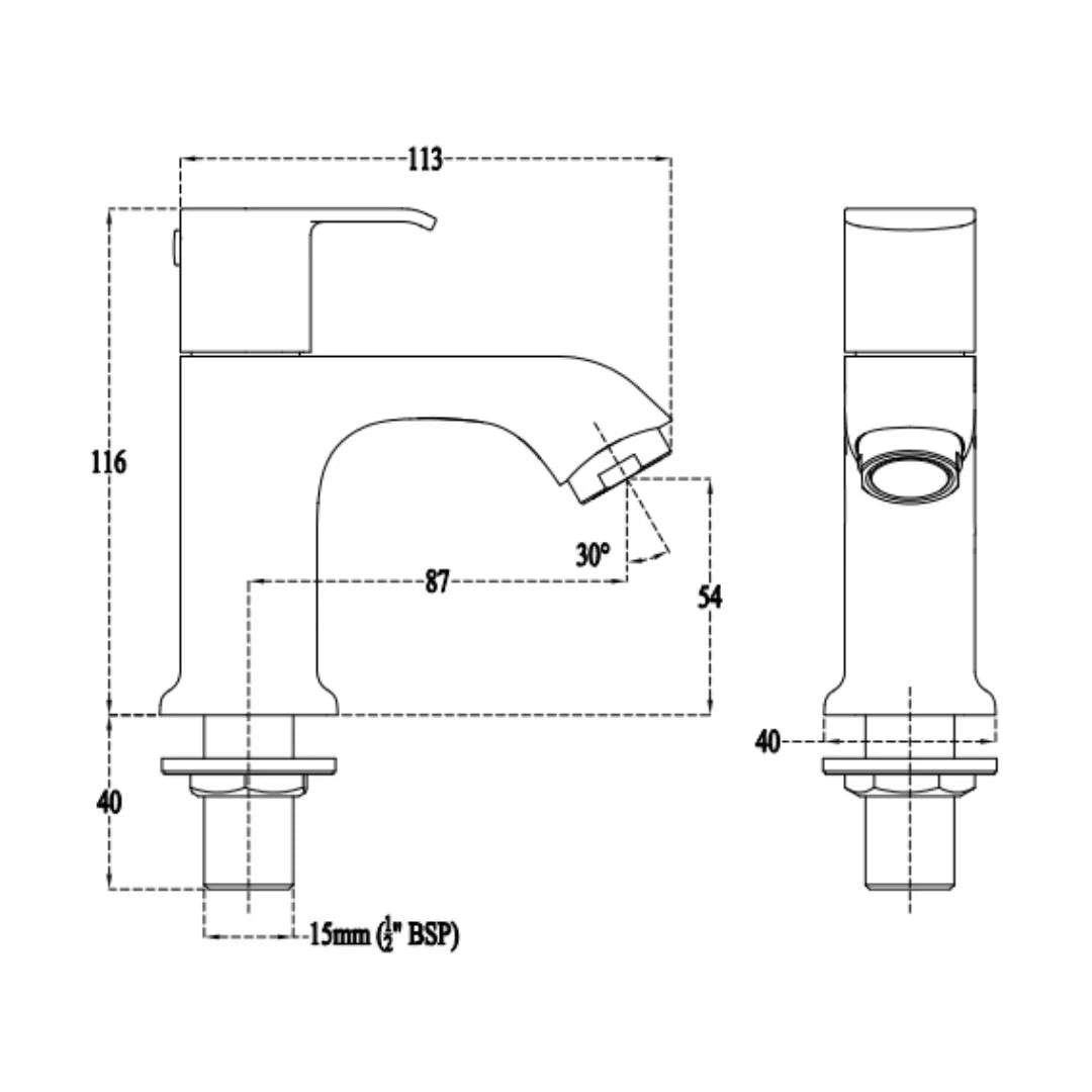 Cera Table Mounted Regular Basin Tap Chromo F1019101 - Chrome