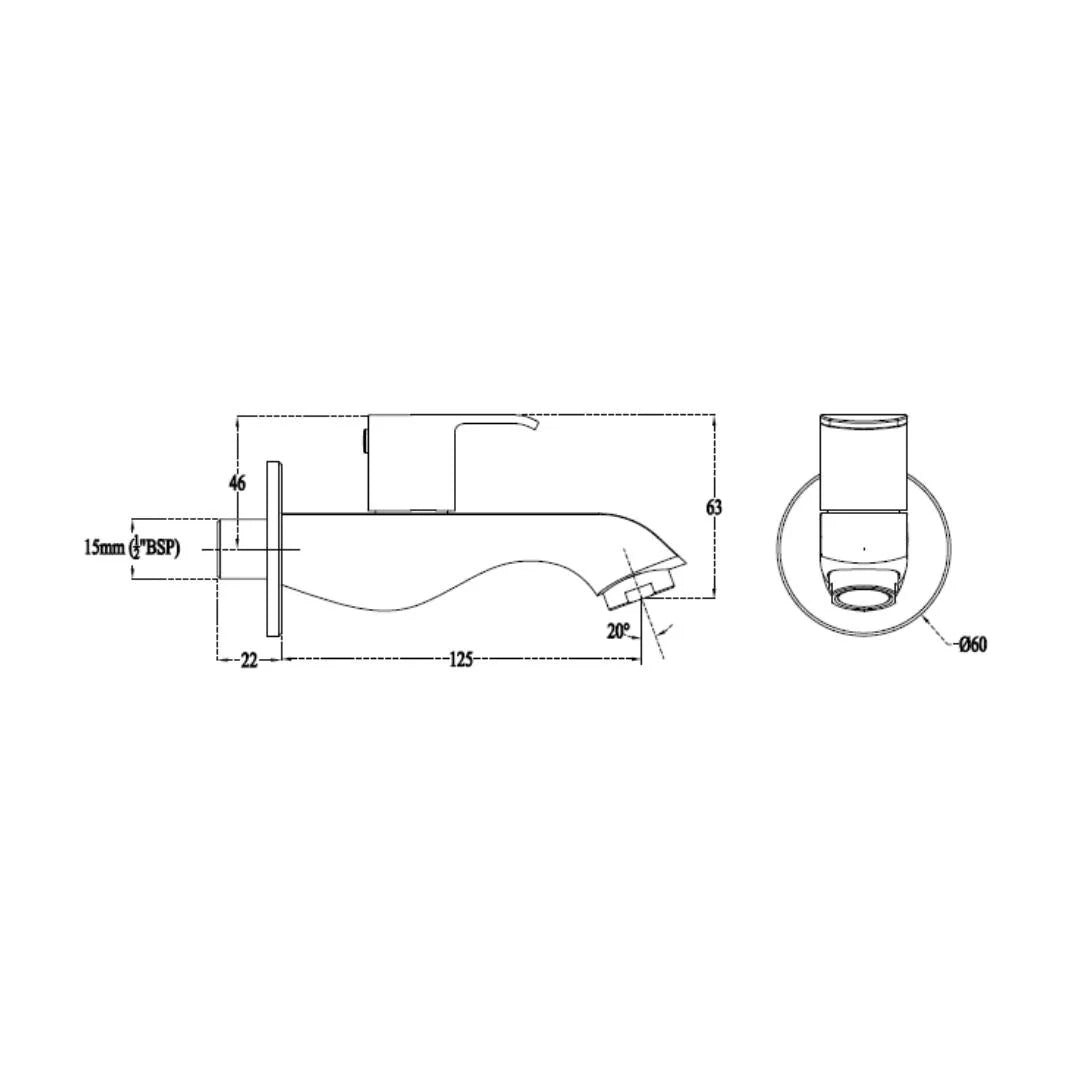 Cera WC Area Bib Tap Chromo F1019151 - Chrome