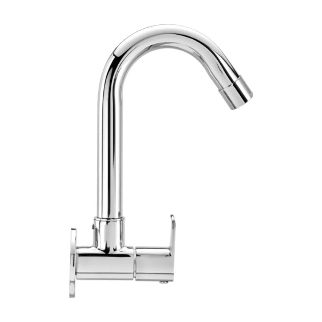 Cera Wall Mounted Regular Kitchen Sink Tap Chromo F1019251 with Swinging Spout in Chrome Finish