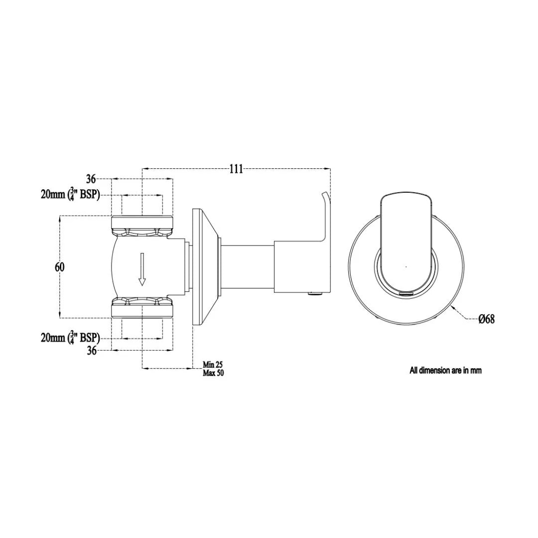 Cera Basin Area Stop Valve Chromo F1019362 20 MM - Chrome