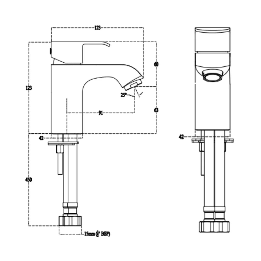 Cera Table Mounted Regular Basin Mixer Chromo F1019451 - Chrome
