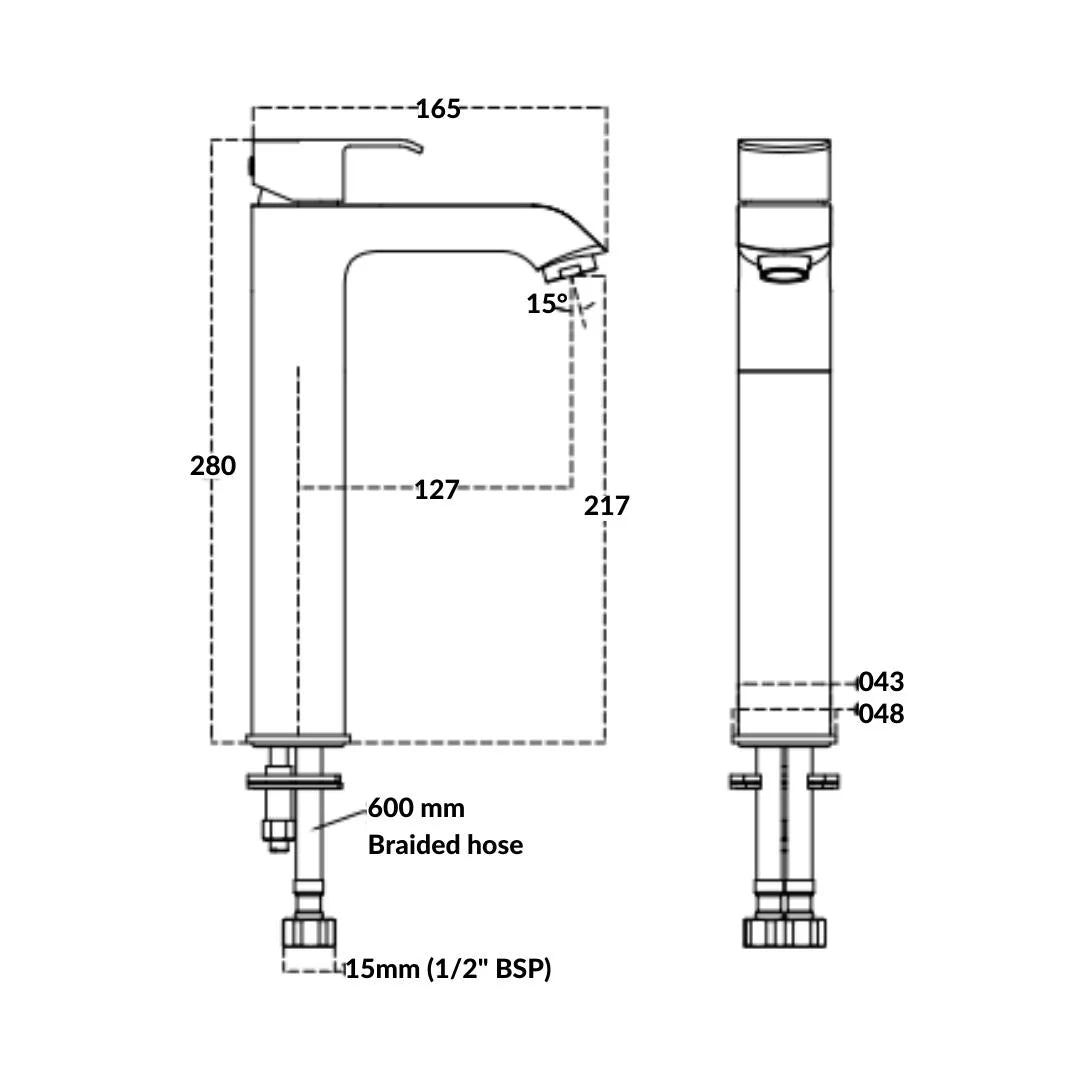 Cera Table Mounted Tall Boy Basin Mixer Chromo F1019452 - Chrome