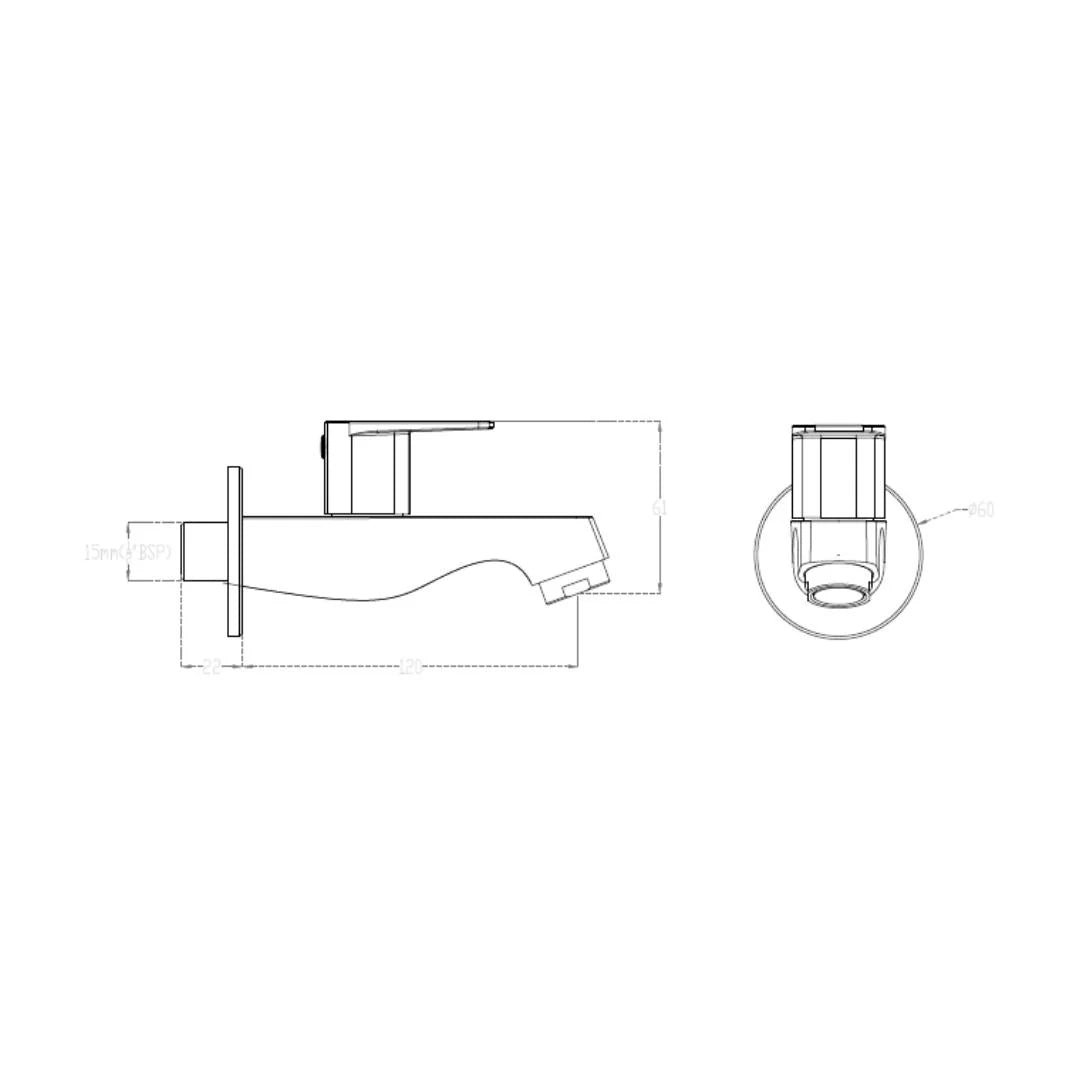 Cera WC Area Bib Tap Vine F1020151 - Chrome
