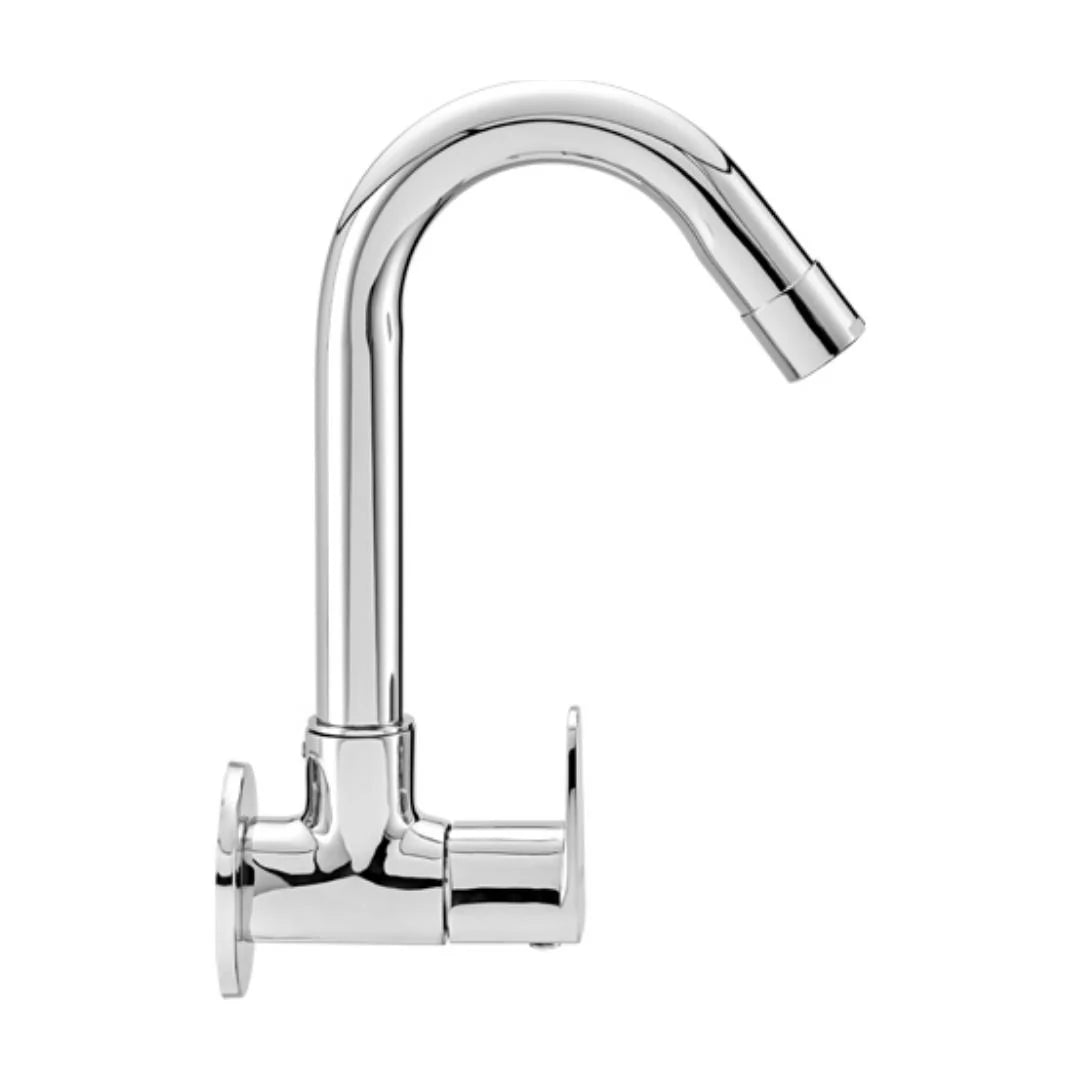 Cera Wall Mounted Regular Kitchen Sink Tap Vine F1020251 with Swinging Spout in Chrome Finish