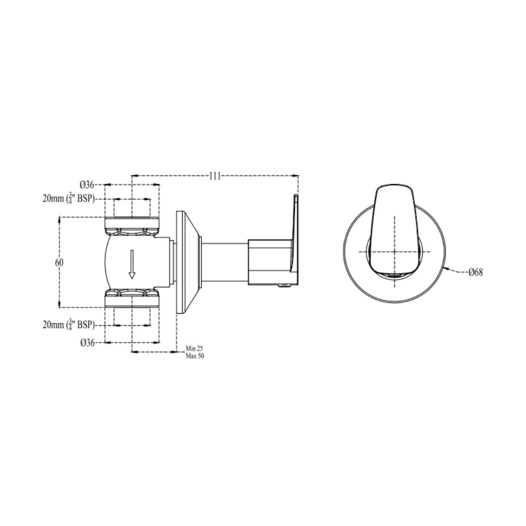 Cera Basin Area Stop Valve Vine F1020362 20 MM - Chrome