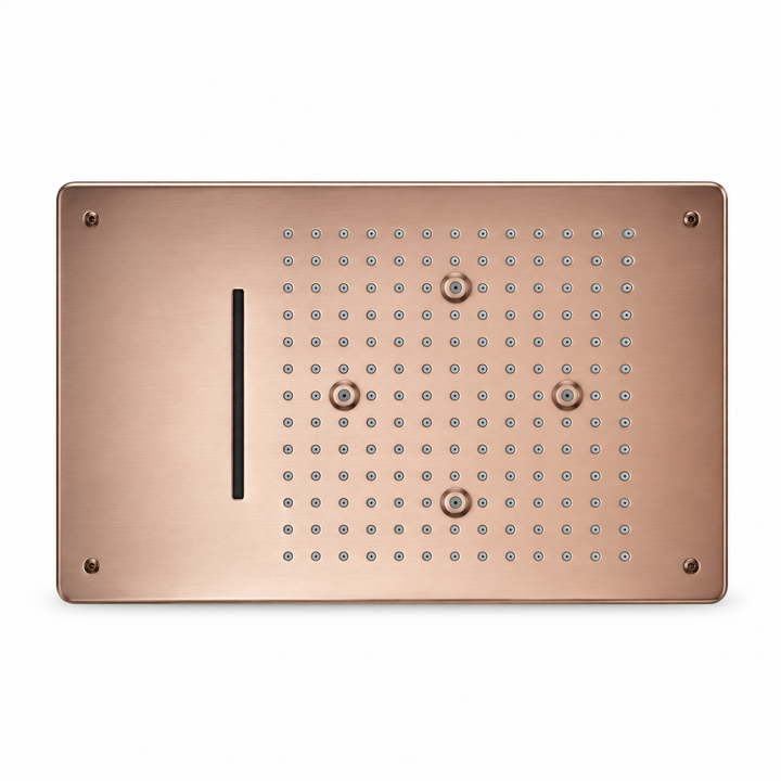 SERVEO CEILING MOUNTED 3 WAY MULTI- FUNCTION RAINFALL, MIST & WATERFALL 19X13 INCHES  SV7103-ROSE GOLD