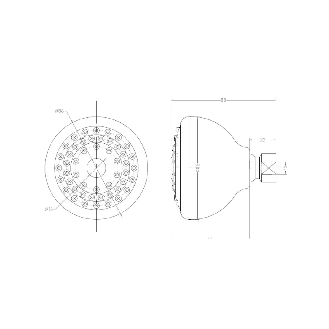 Hindware Single Flow Overhead Shower Neo Classic Collection F160004 - Chrome