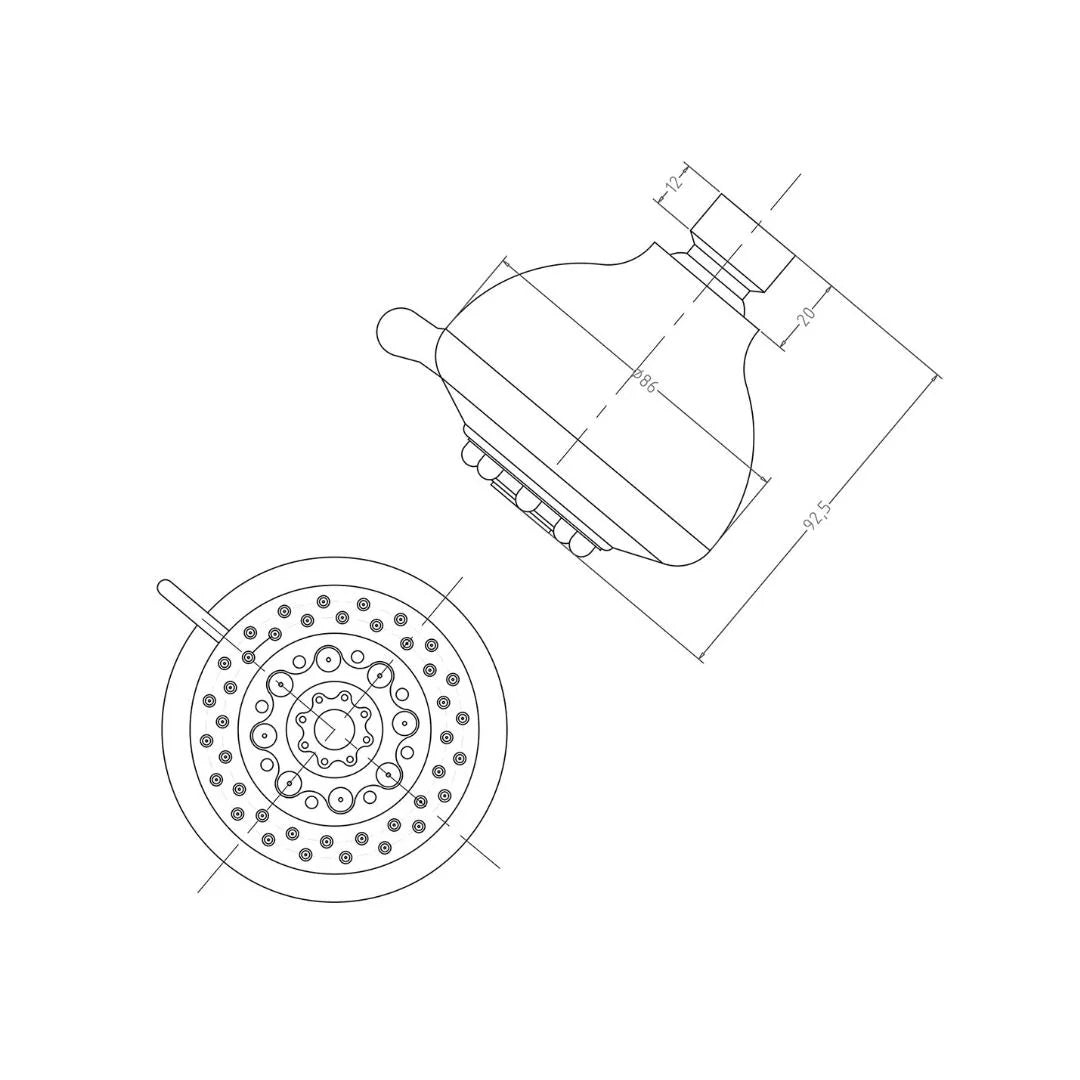 Hindware Multi Flow Overhead Shower Neo Classic Collection F160010 - Chrome