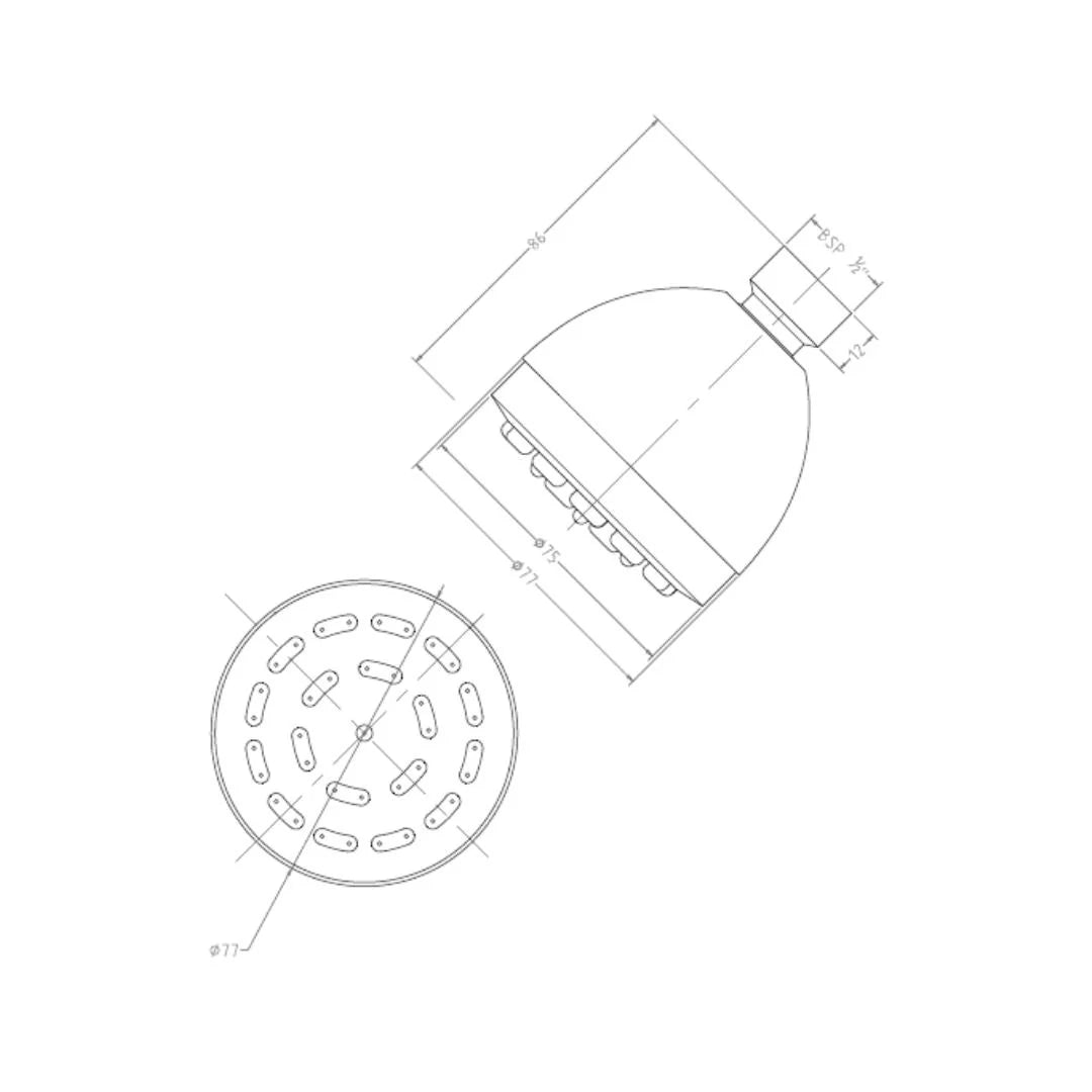 Hindware Single Flow Overhead Shower Neo Classic Collection F160025 - Chrome