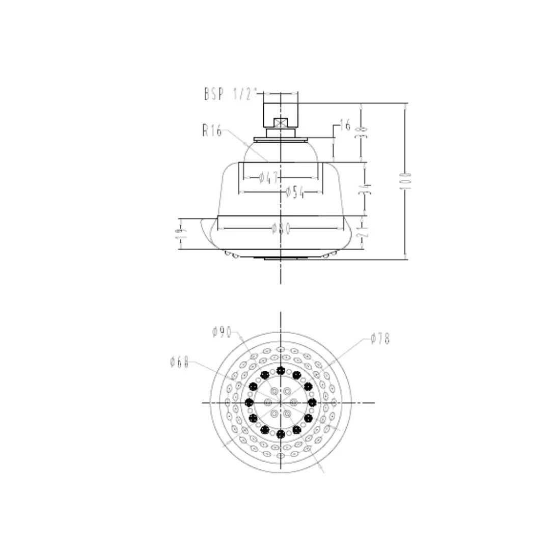 Hindware Multi Flow Overhead Shower Neo Classic Collection F160051 - Chrome