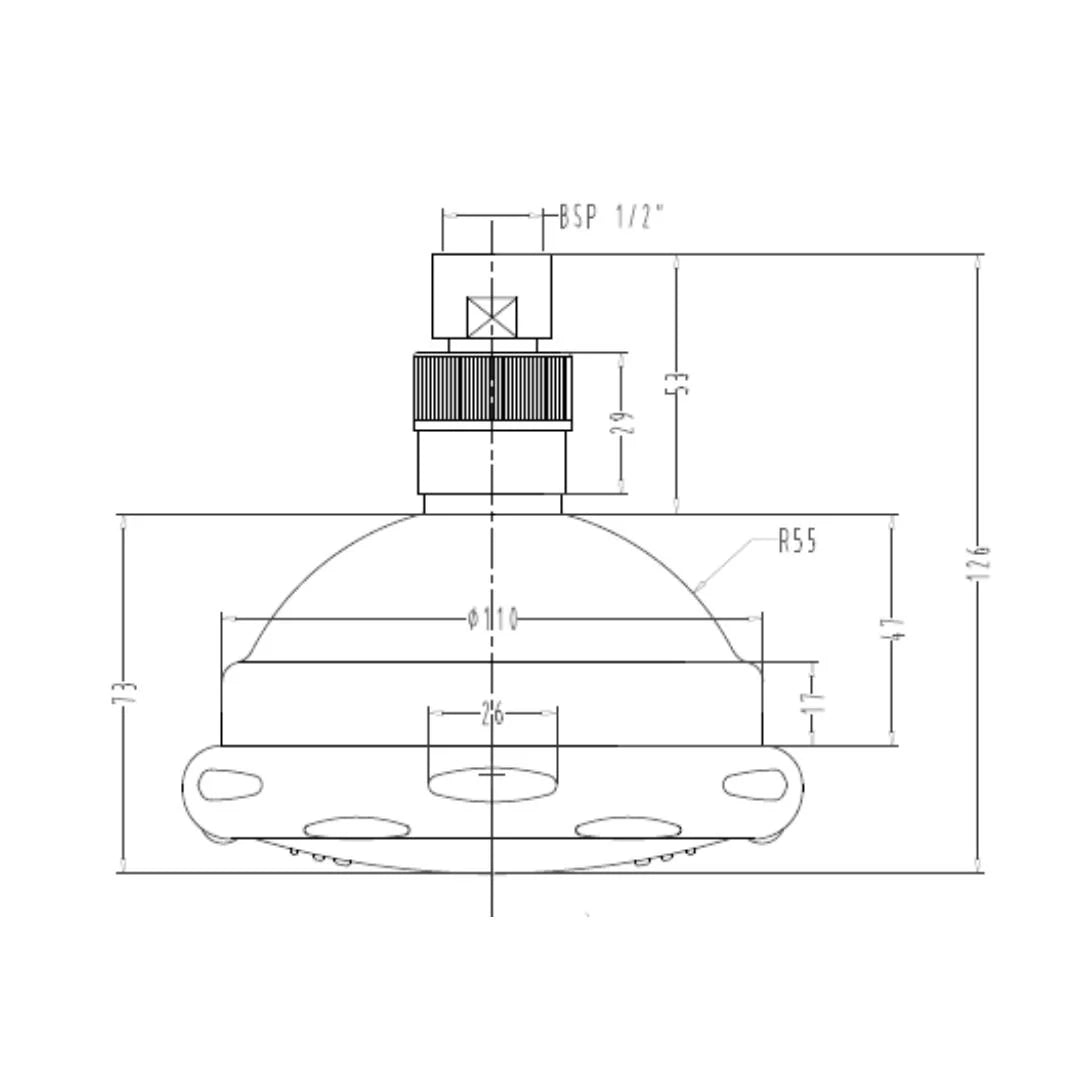 Hindware Multi Flow Overhead Shower Glamour Collection F160057 - Chrome
