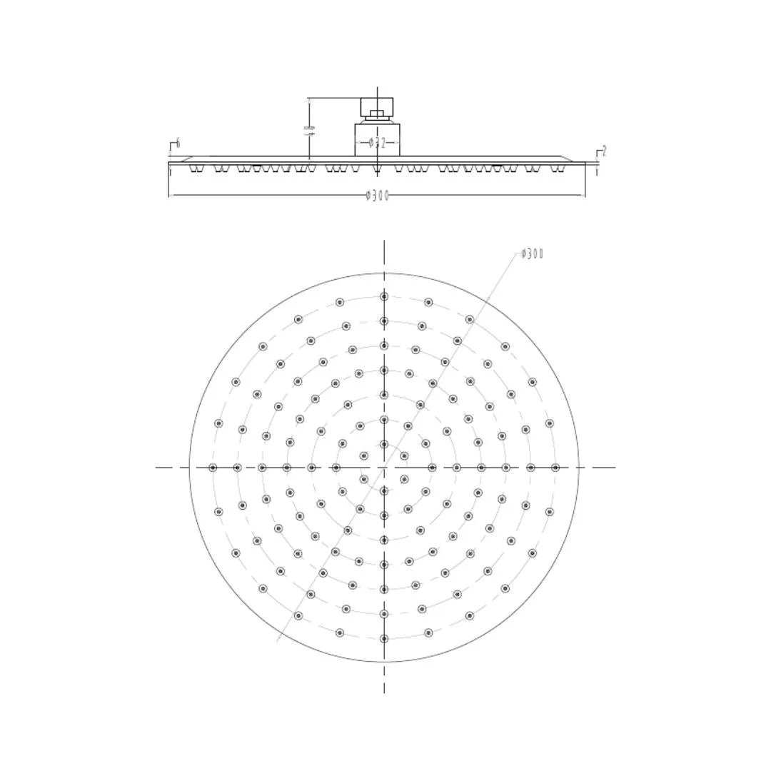 Hindware Single Flow Overhead Shower Urban Collection F160061 - Stainless Steel