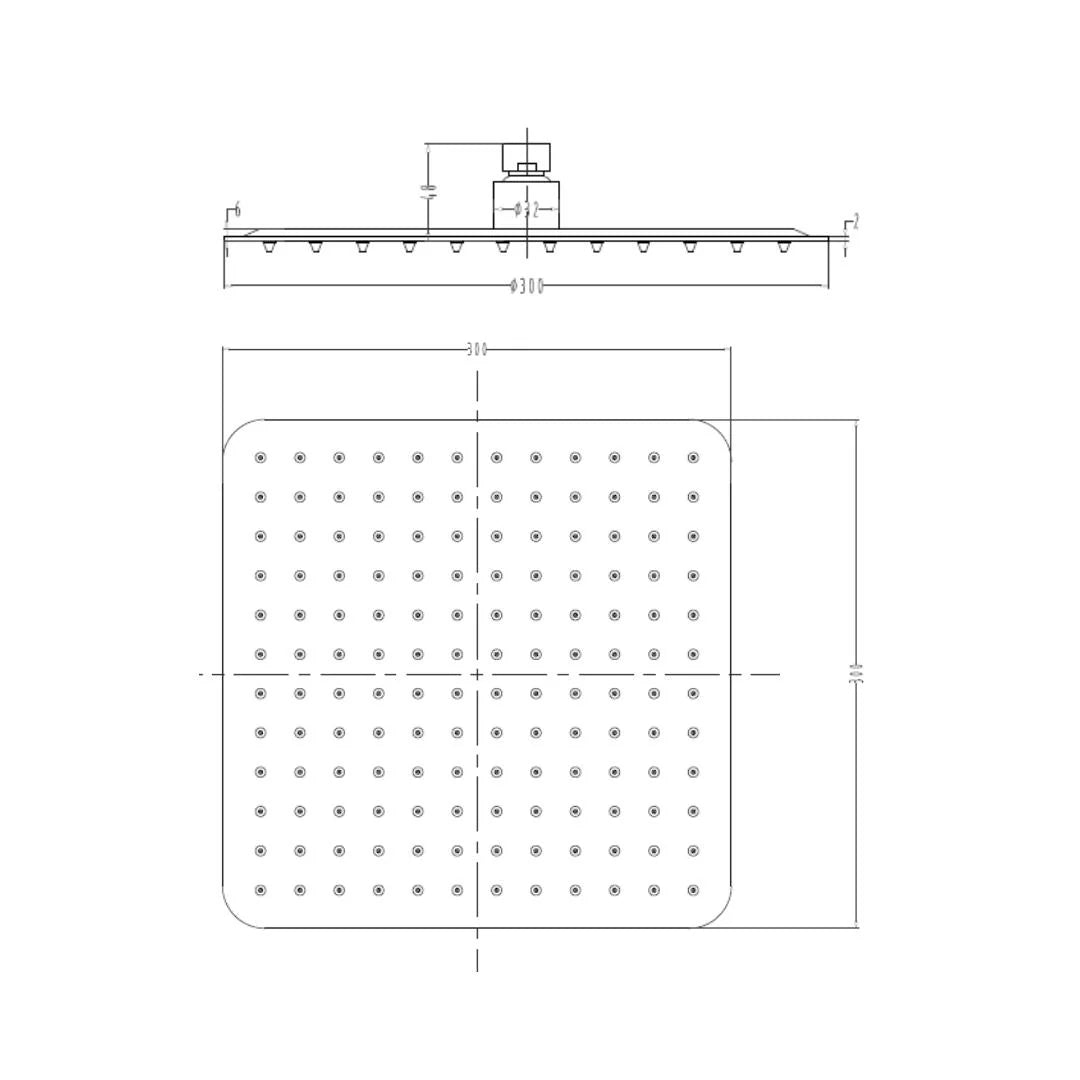 Hindware Single Flow Overhead Shower Geometric Collection F160062 - Stainless Steel