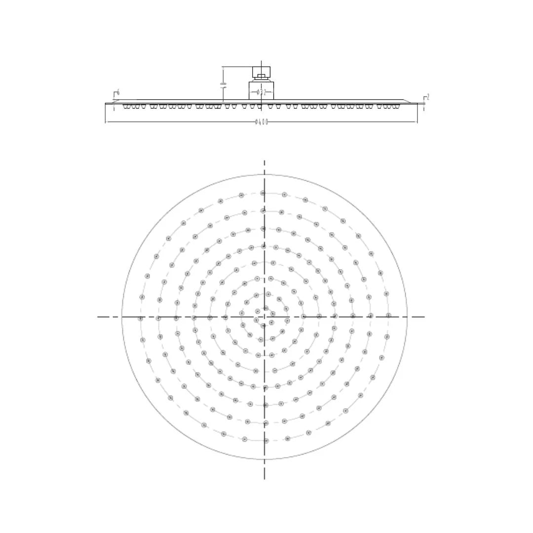 Hindware Single Flow Overhead Shower Urban Collection F160063 - Stainless Steel