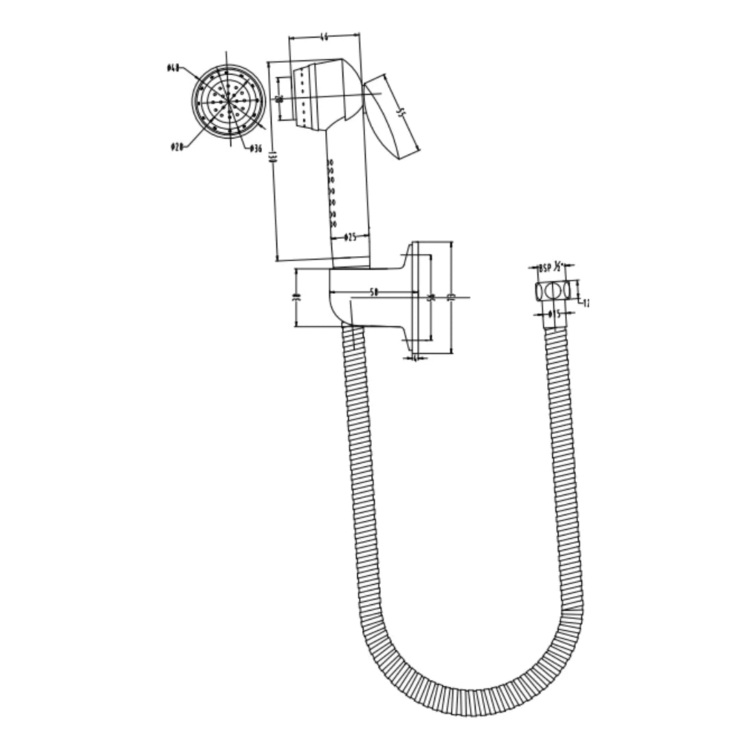 Hindware Health Faucet Addons F160068 - Chrome