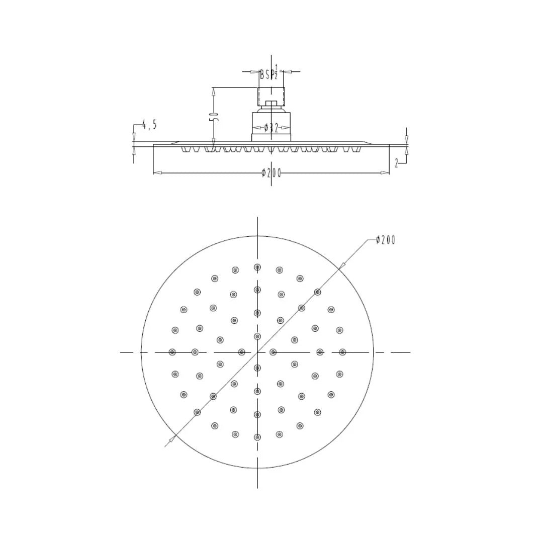 Hindware Single Flow Overhead Shower Urban Collection F160104 - Stainless Steel