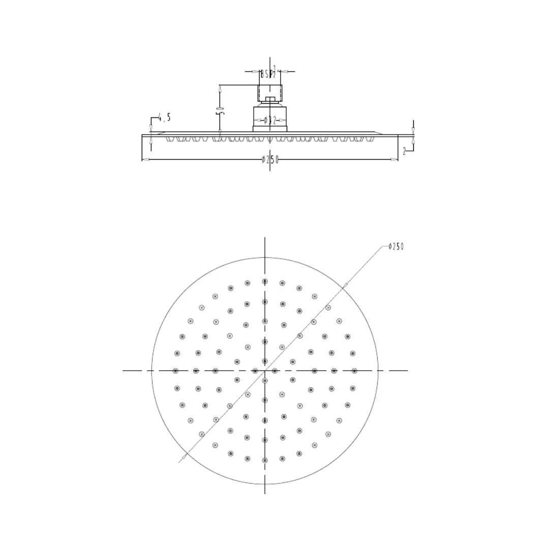 Hindware Single Flow Overhead Shower Urban Collection F160106 - Stainless Steel