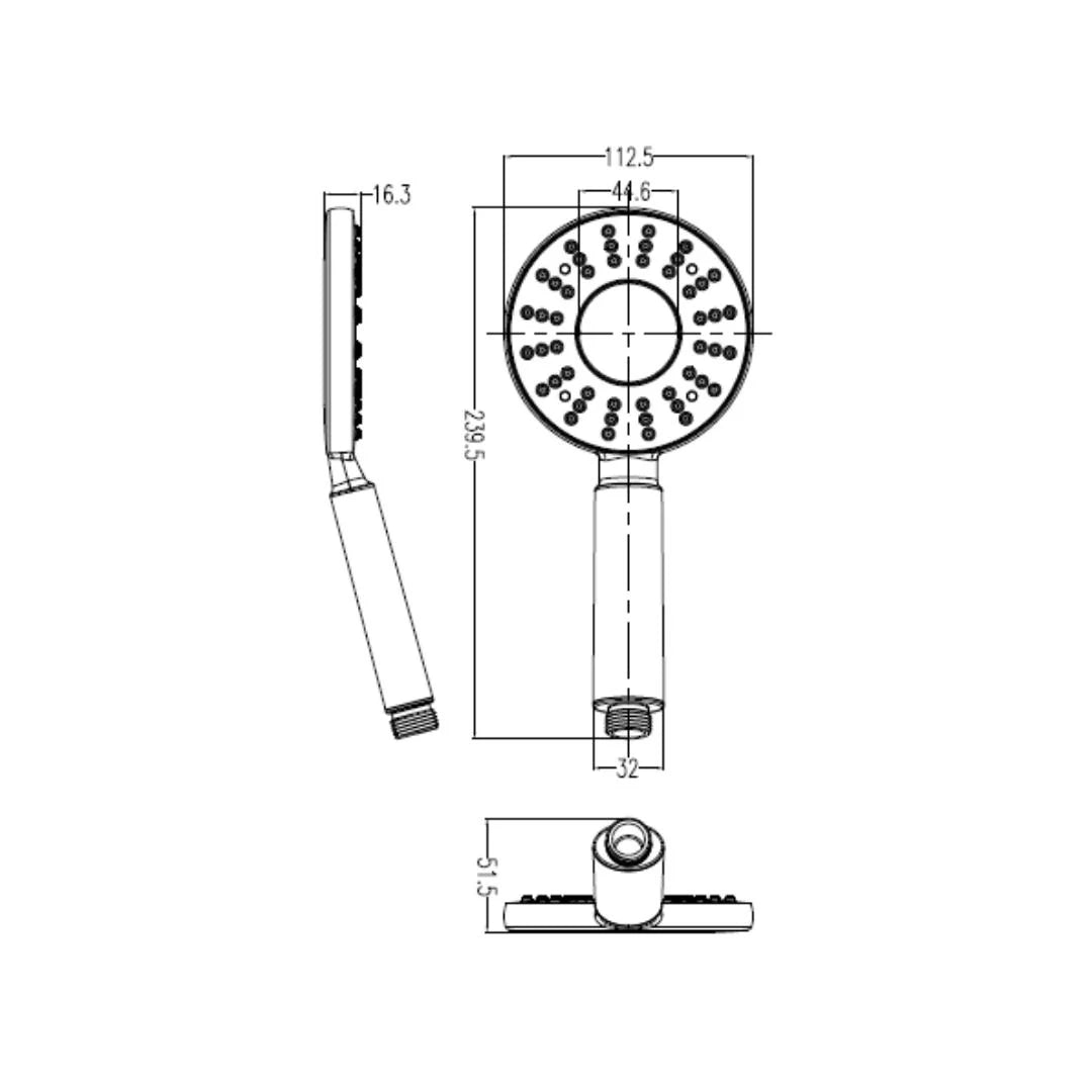 Hindware Single Flow Hand Shower Glamour Collection F160113 - White