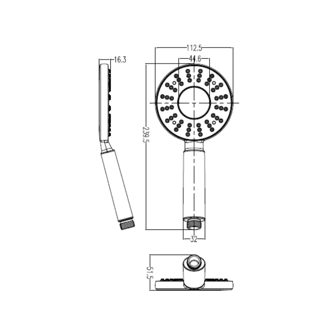 Hindware Single Flow Hand Shower Glamour Collection F160114 - Black