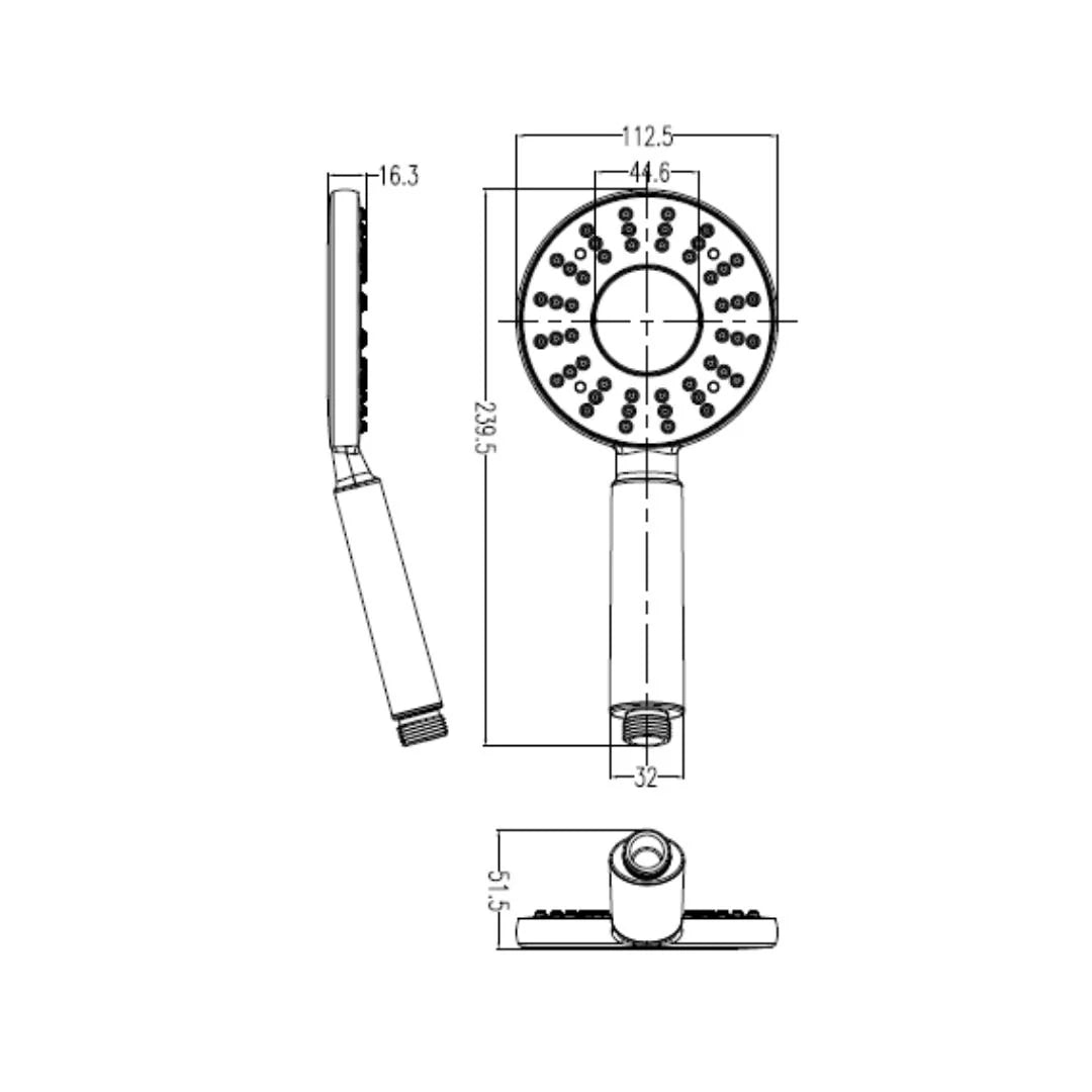 Hindware Single Flow Hand Shower Glamour Collection F160115 - Grey