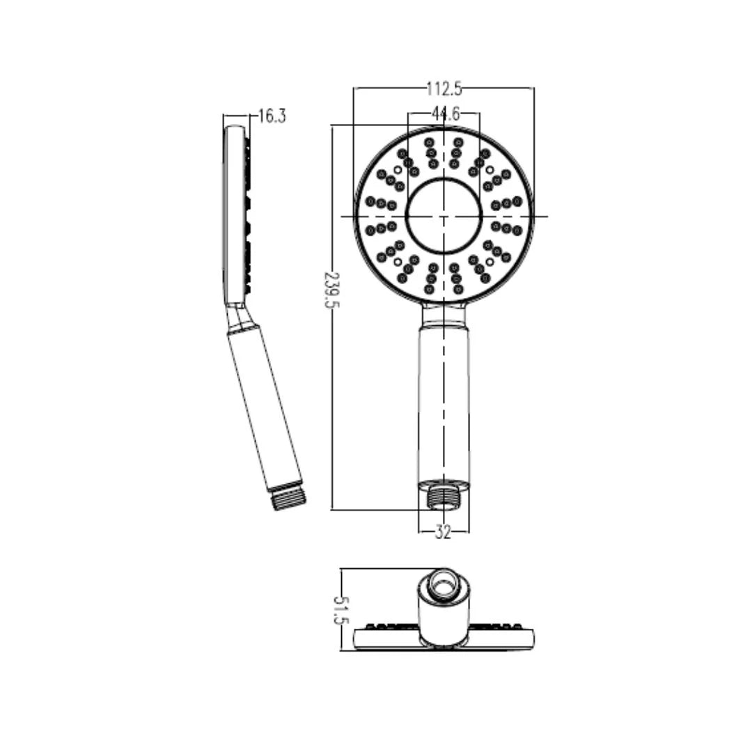 Hindware Single Flow Hand Shower Glamour Collection F160116 - Dark Grey