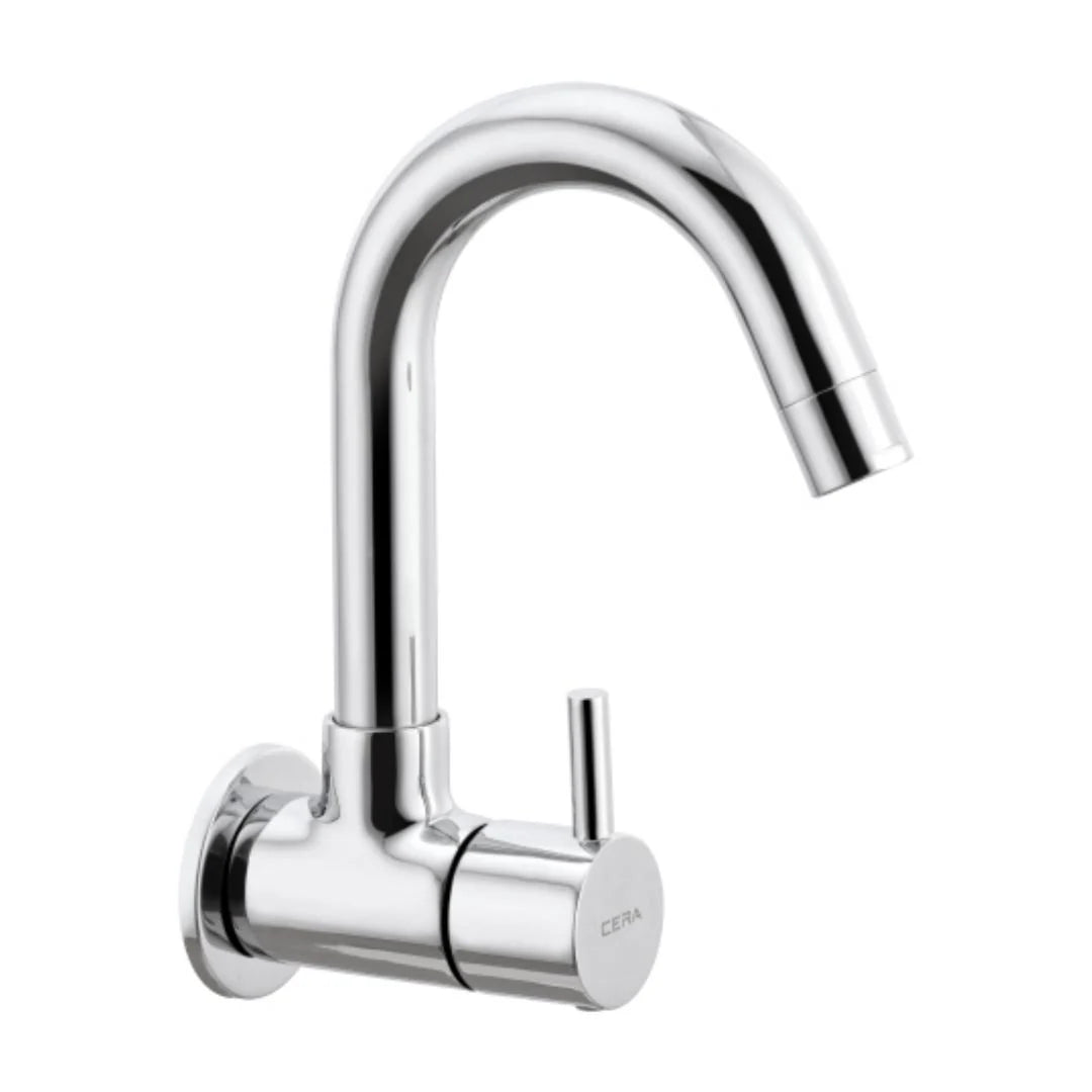 Cera Wall Mounted Regular Kitchen Sink Tap Fountain F2013251 with Swinging Spout in Chrome Finish