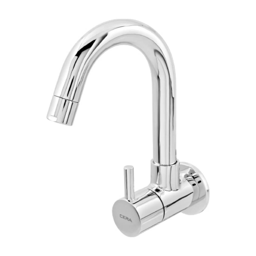 Cera Wall Mounted Regular Kitchen Sink Tap Fountain F2013251 with Swinging Spout in Chrome Finish